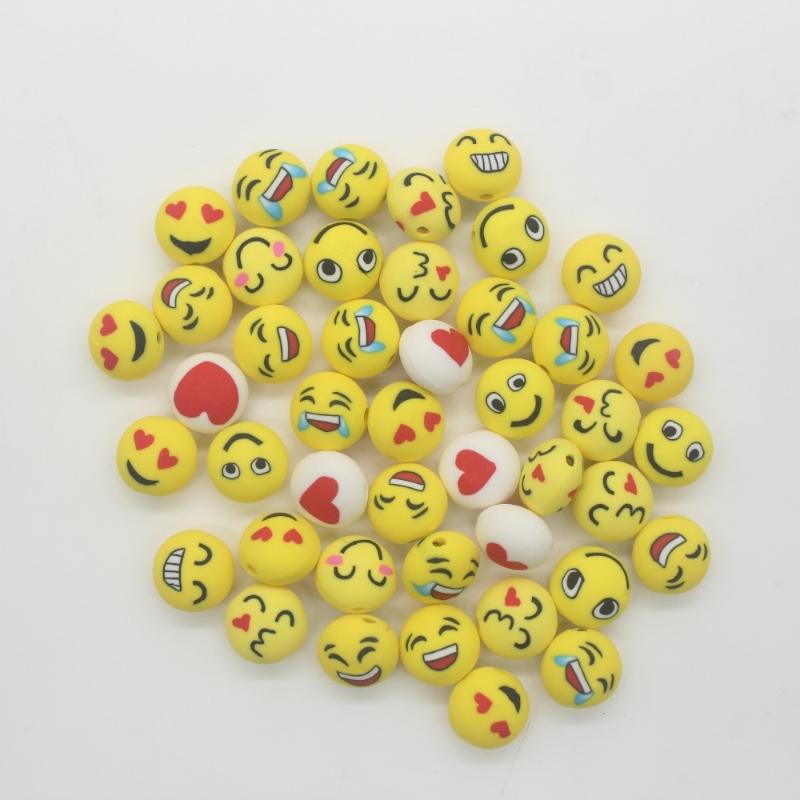 12mm Yellow Ball Polymer Clay Beads 