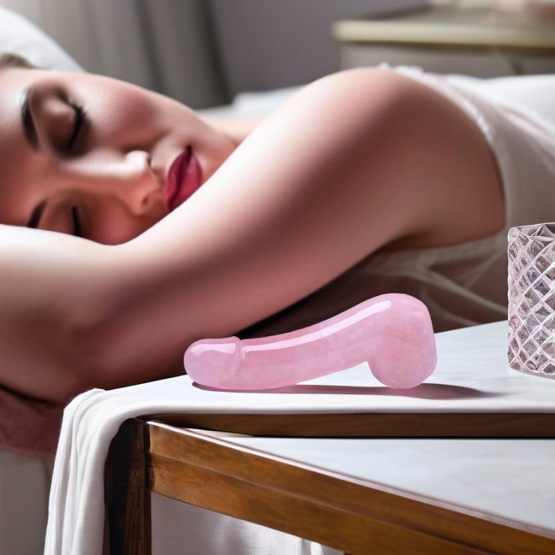 20cm Rose Quartz Huge Dildo For Women