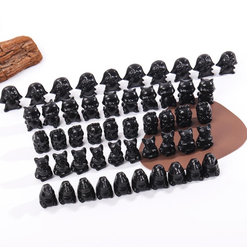 30mm Carving Natural Black Shungite 