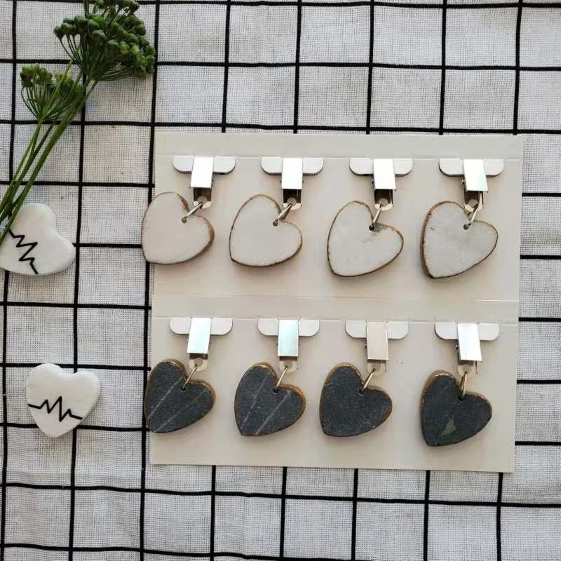 4PK Heart Marble Table Cloth Weight With Gold Edge