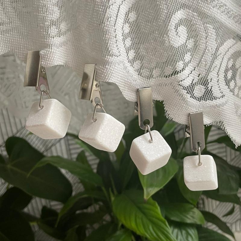 4PK Natural Marble Square Tablecloth Clips 