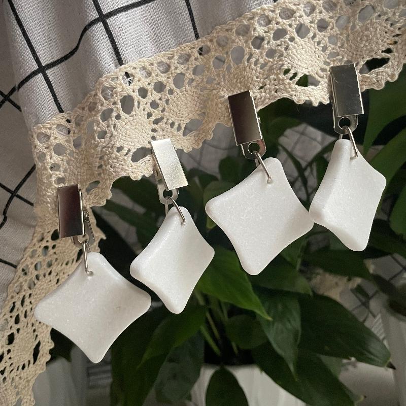 Set of 4 White Grey Marble Star Table Cover Weight Hangers - 副本