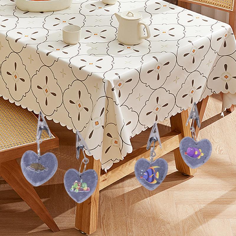 6 Pieces Grey Heart Marble Stone Tablecloth Pendant