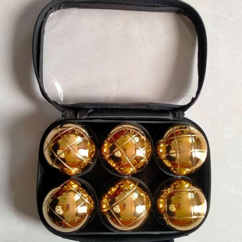 6 piece Gold Steel Boules Set