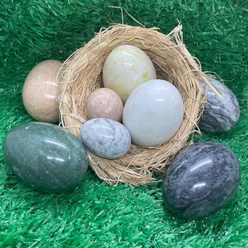 Polished Natural Marble Eggs Art Deco