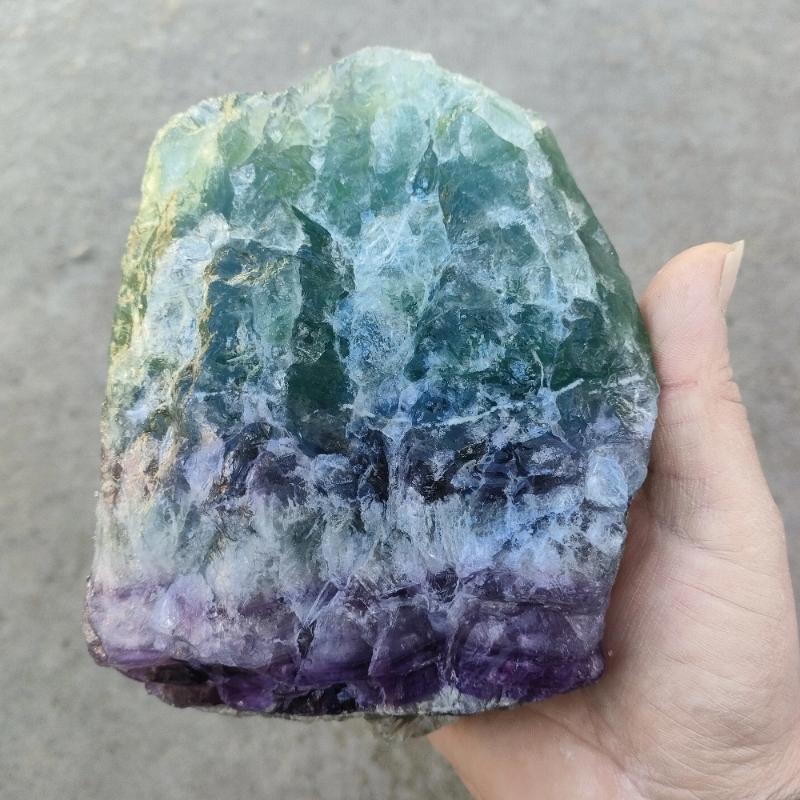 Big Size Raw Rainbow Fluorite Crystal Stone 