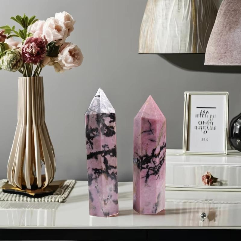 Engraved Rhodonite Obelisks Tower