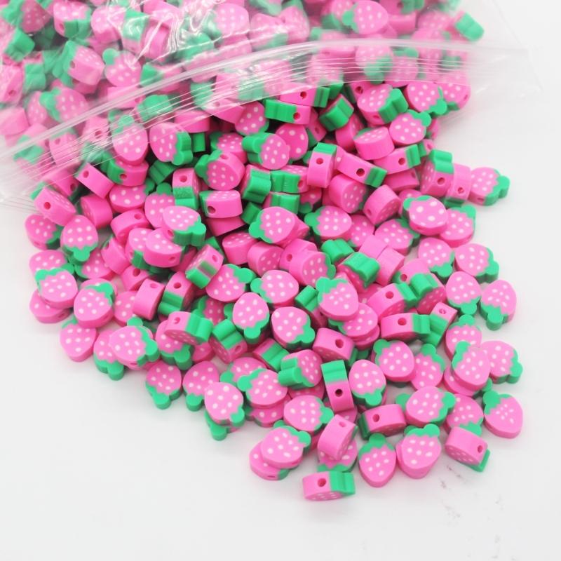 Fruit Strawberry Soft Clay Bead