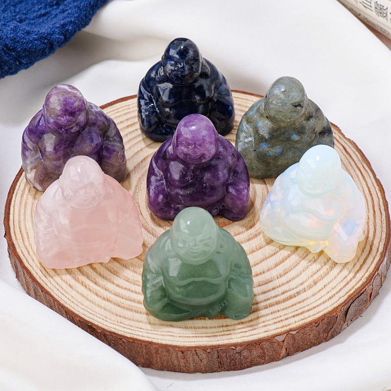 Hand Carved Polished Natural Jade Buddha Statue 