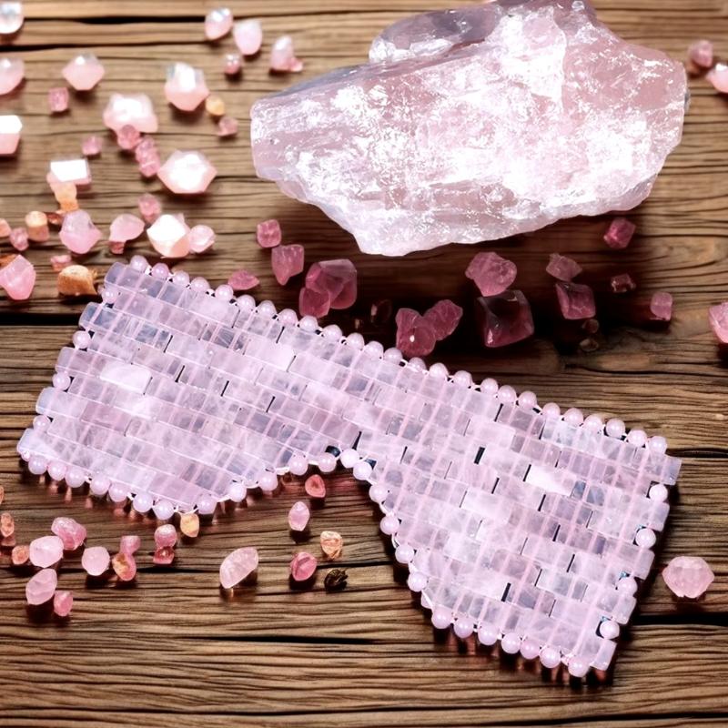 Jade Eye Mask Cooling Anti-Aging Facial Massager Pink Gemstone Eye Patch For  Sleep Relation