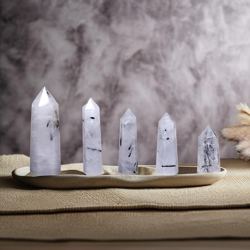 Jade Quartz Black Tourmaline Tower