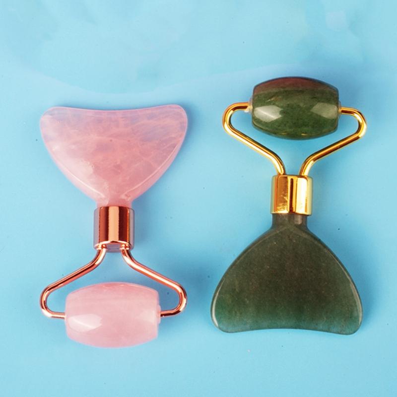 Jade Roller Eye Facial Gusha Two-in-One Tools Crystal Eye Massager