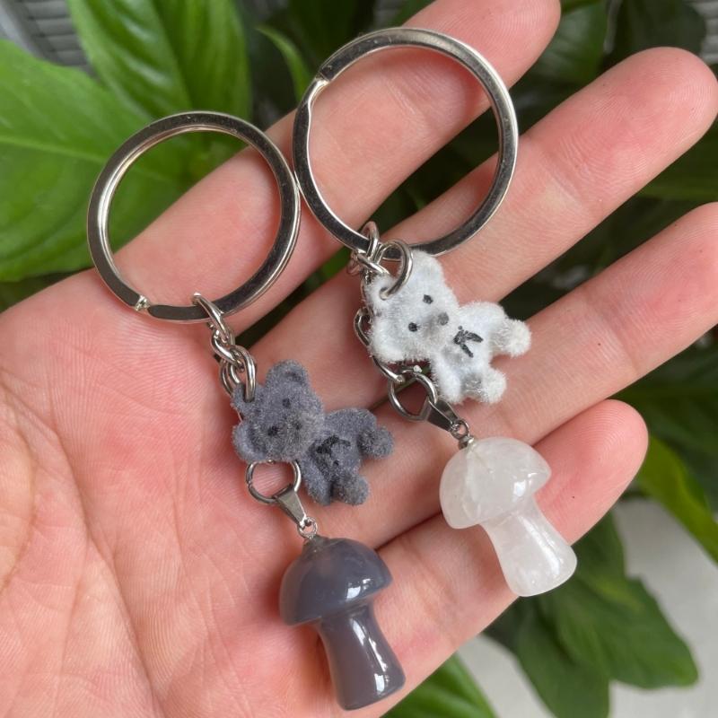 Mushroom Crystal Charm Key Chain 