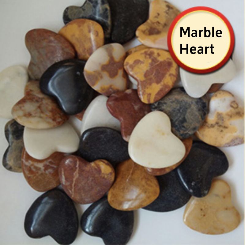 Natural Marble Heart Worry Stone