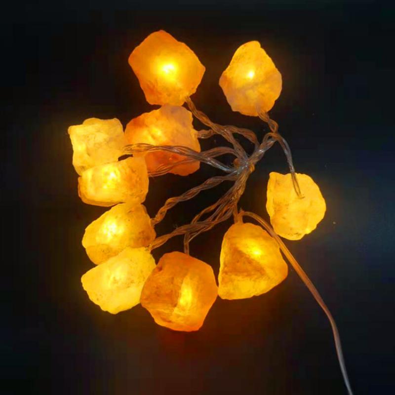  Natural Pink Crystal Rock String Lights Himalayan Salt String