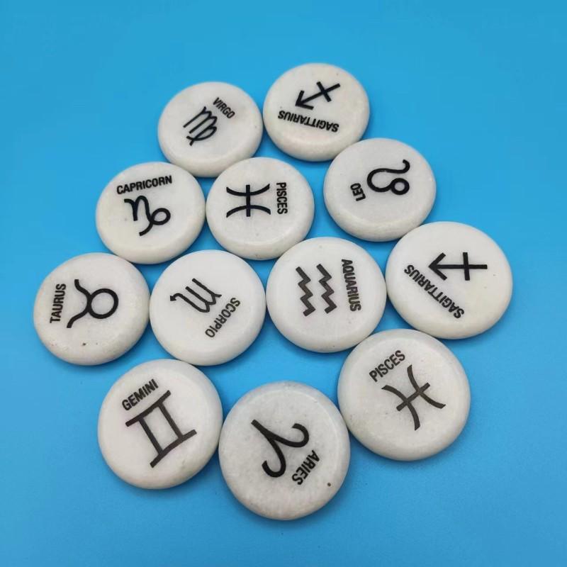 Polished Round White Marble Stone  