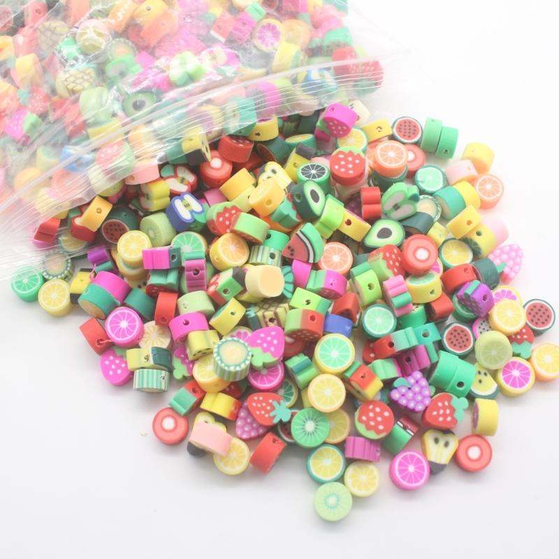 Polymer Clay Fruit Beads Flat 