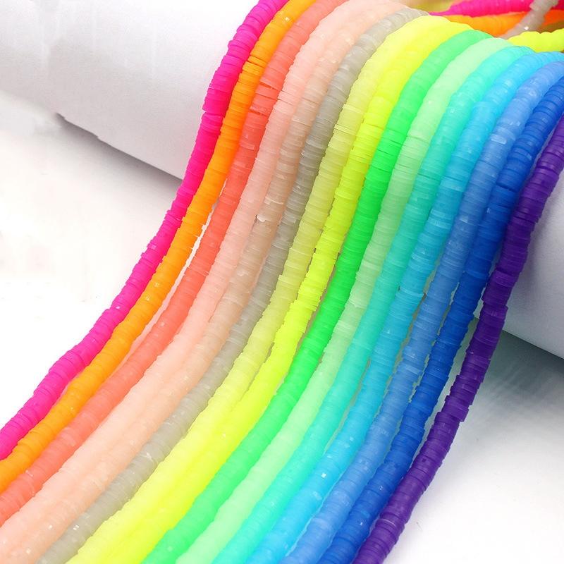Rainbow colorful soft clay beads