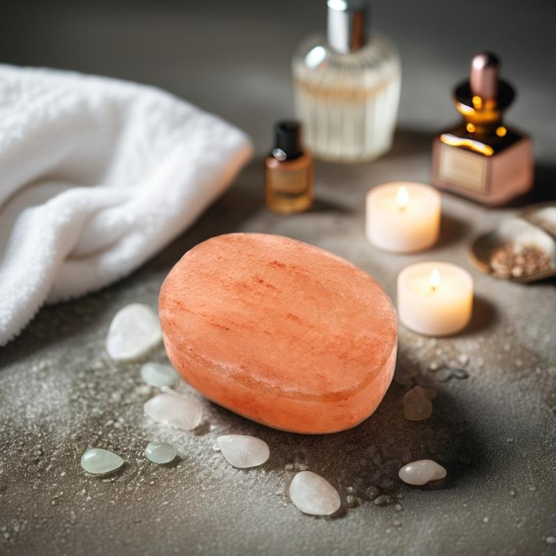 Rectangular Himalayan Salt Soap Home Spa Himalayan Pink Salt Soap Bar Rose Color Crystal Massage For Healthy Clear Skin