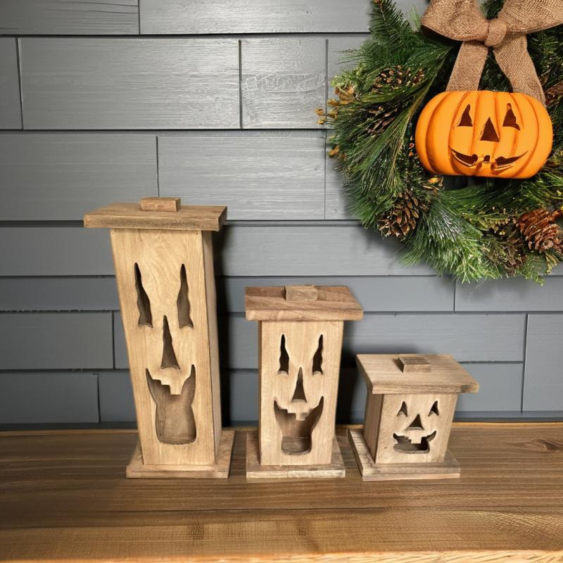 Retro Halloween Candle Wooden box