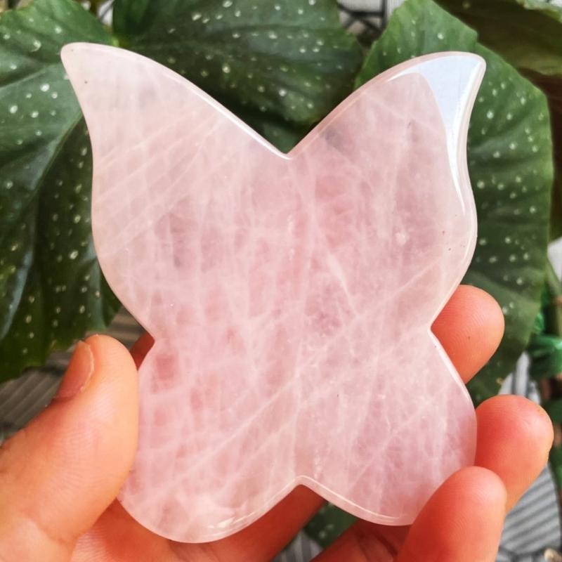 Rose Quartz Butterfly-Shaped Gua Sha Tool 