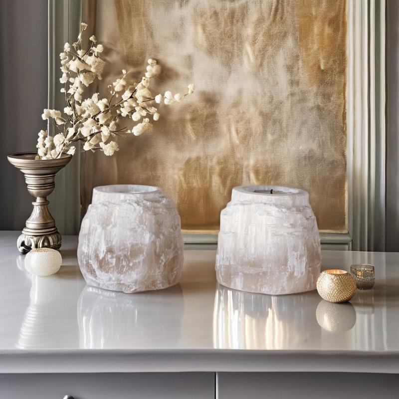 Selenite Candle Holder 