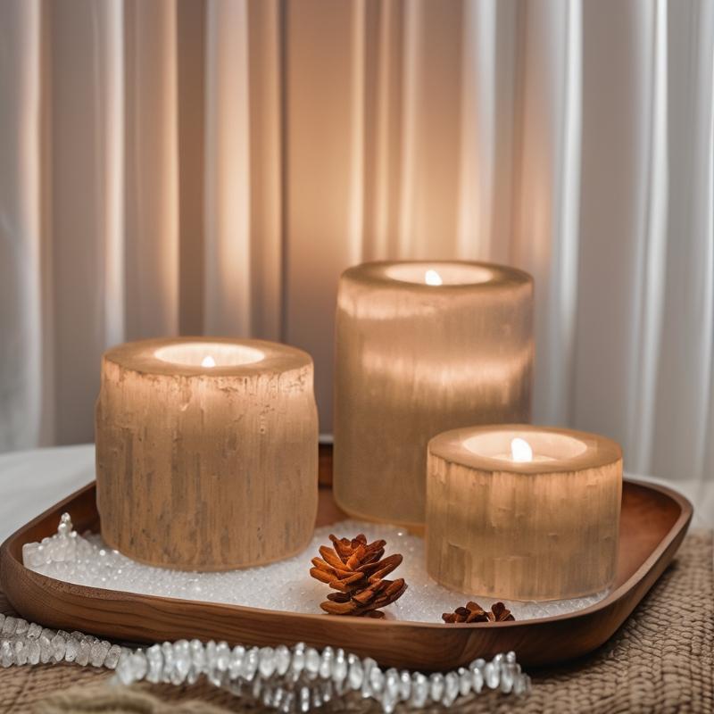 Round Selenite Candle Holder 