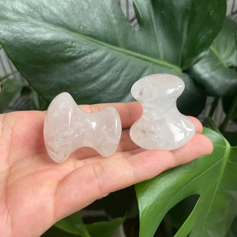 White Quartz Crystal Massager Mushroom Guasha Tool 