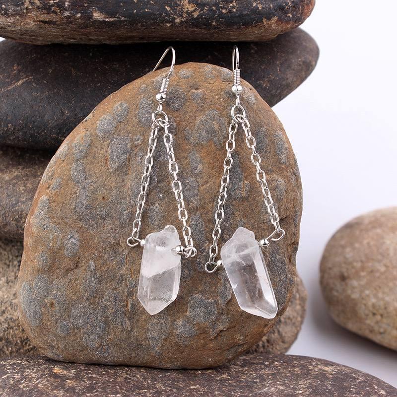 White Quartz Handmade Dangle Eardrop