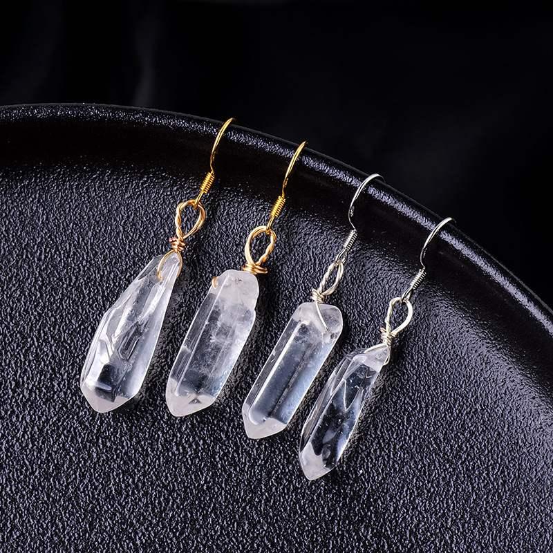 White Quartz Point Eardrop